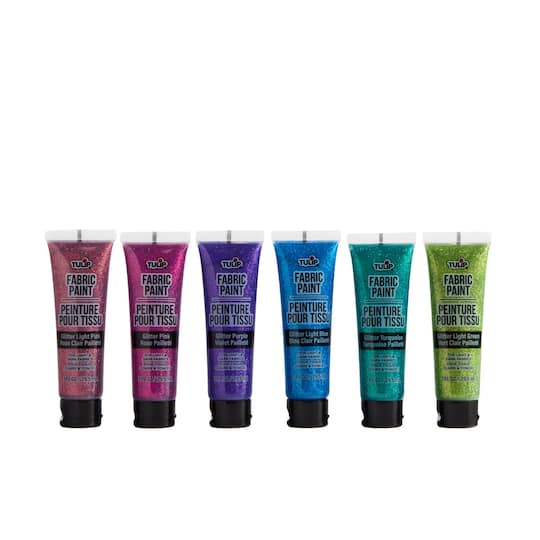 Tulip® Glitter 6 Color Brush-On Fabric Paint Set